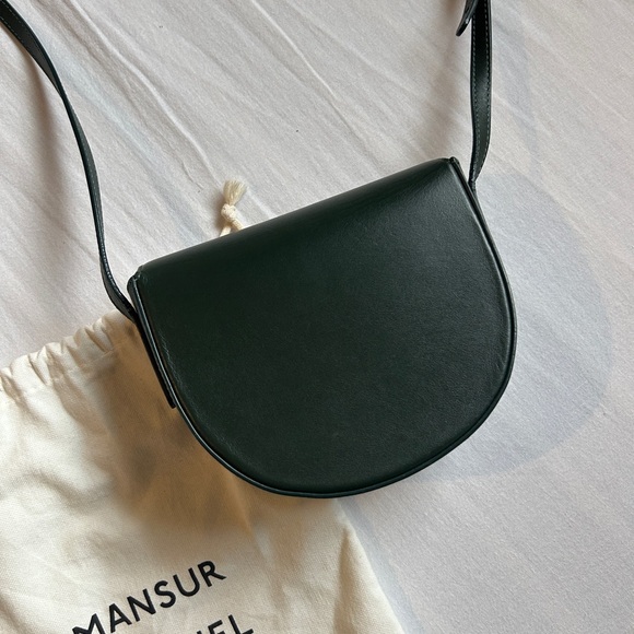 Mansur Gavriel Dark Green Mini Leather Crossbody Bag - Picture 5 of 6